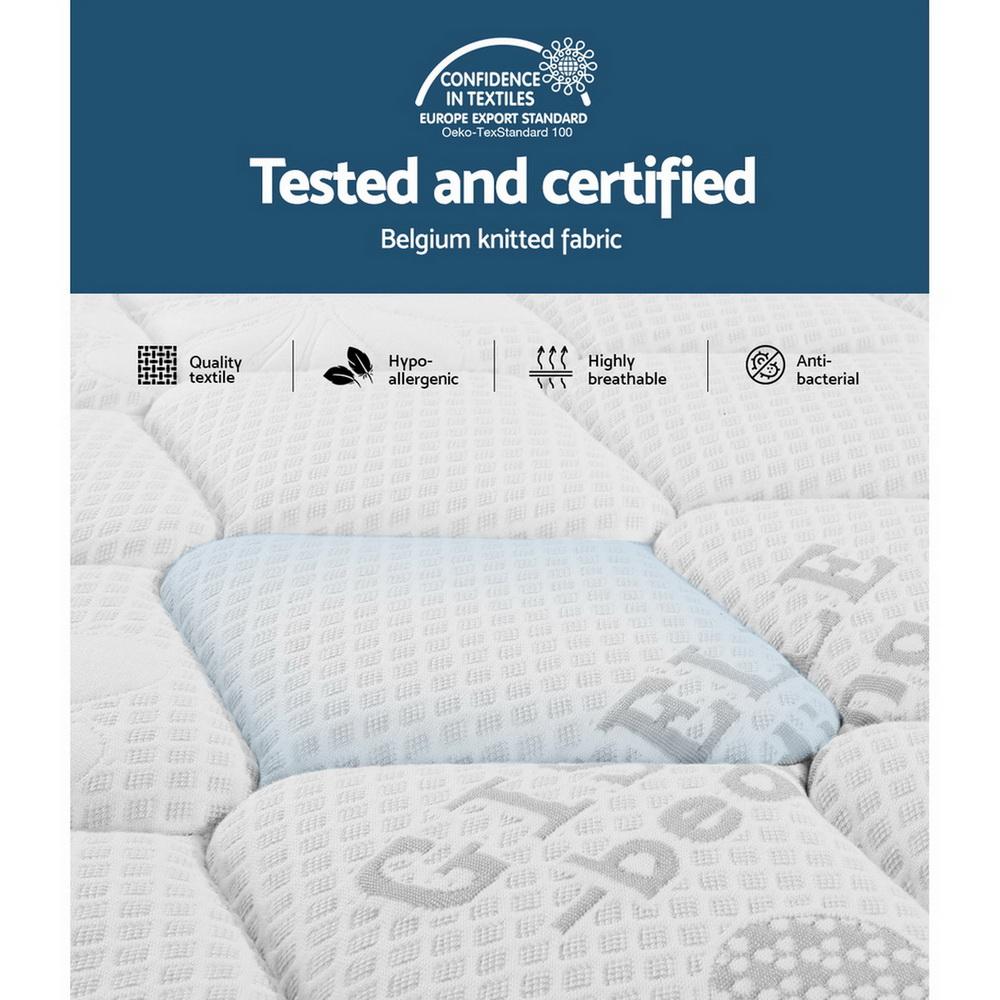 Giselle Bedding Regine Euro Top Pocket Spring Mattress, 28cm thick, featuring Belgium knitted fabric and 7-zone pocket spring system.